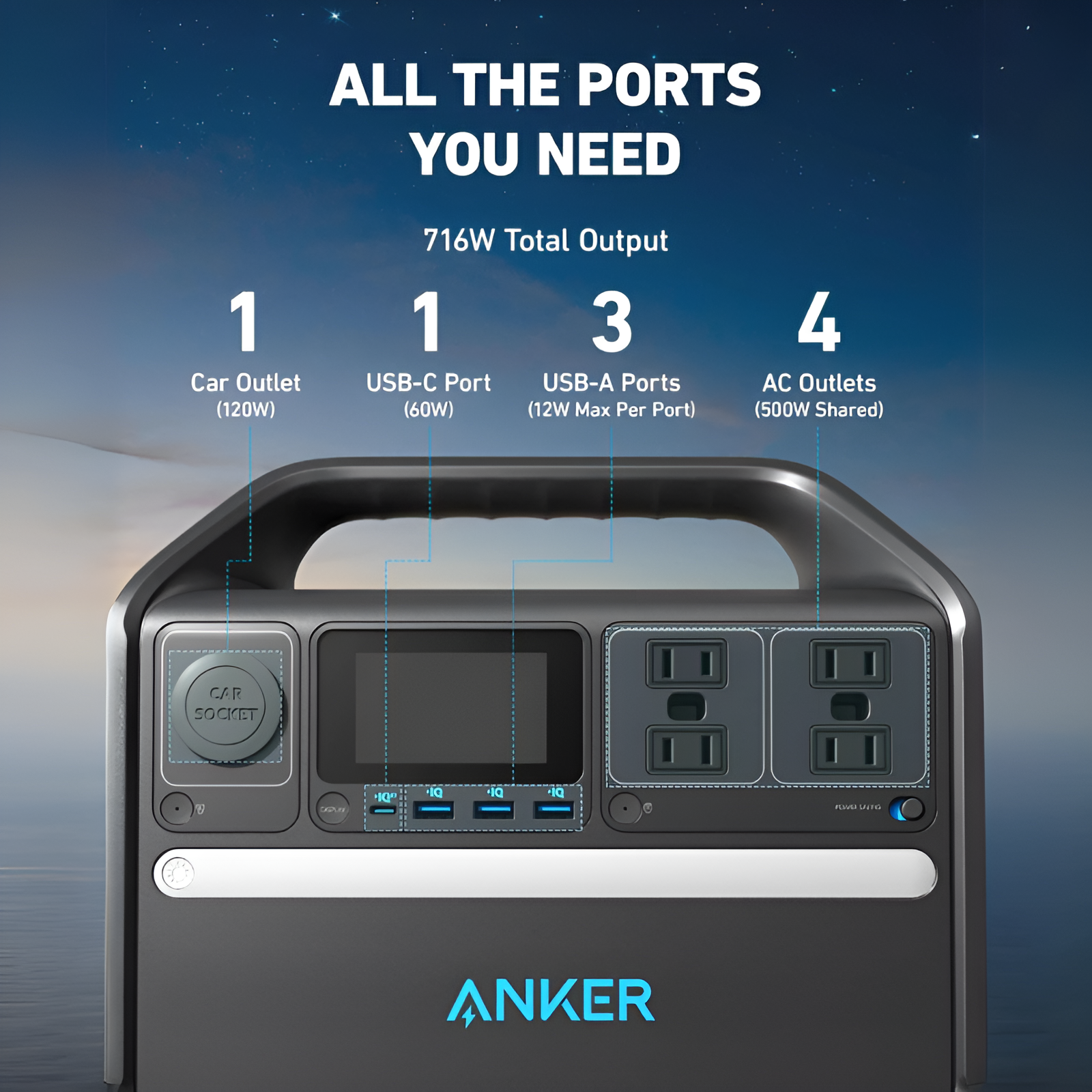 Anker SOLIX 536 Portable Power Station 508Wh|500W