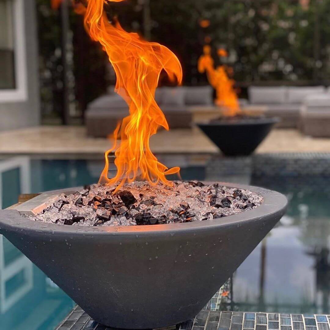 24" Cazo Fire Bowl- GRFC Concrete- OPT-24RFO
