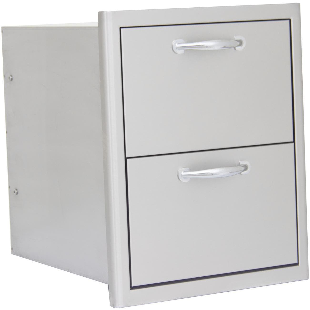 Blaze 16" Double Access Drawer in Stainless Steel finish (BLZ-DRW2-R)