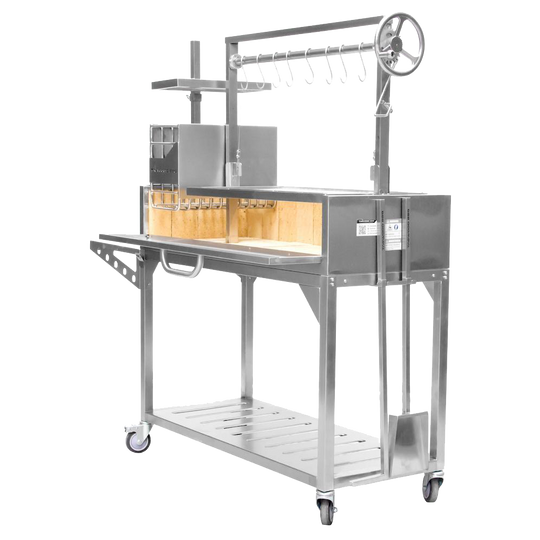 Tagwood BBQ Fully Assembled Argentine Santa Maria Wood Fire & Charcoal Grill - All Stainless Steel - BBQ03SSF