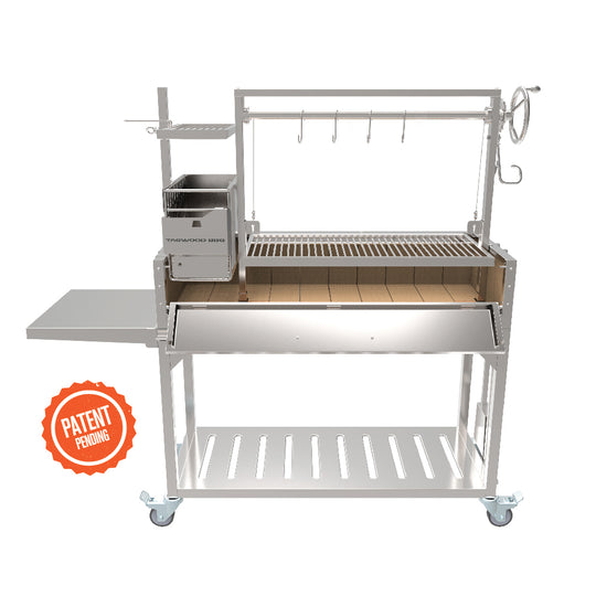 Tagwood BBQ Fully Assembled Argentine Santa Maria Wood Fire & Charcoal Grill - All Stainless Steel - BBQ03SSF