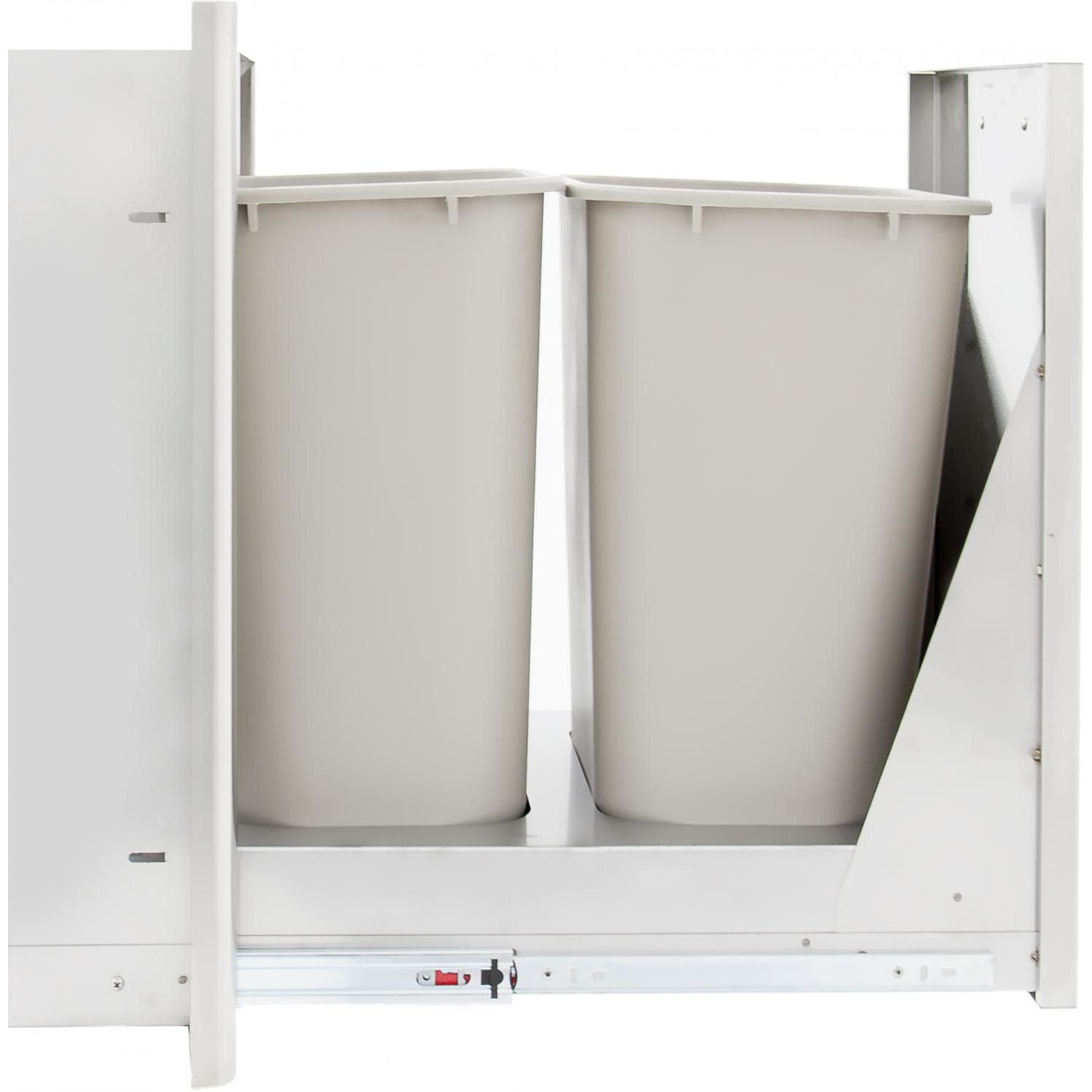 Blaze 20" Roll-Out Double Trash / Recycling Bin in Stainless Steel Finish (BLZ-TREC-DRW)